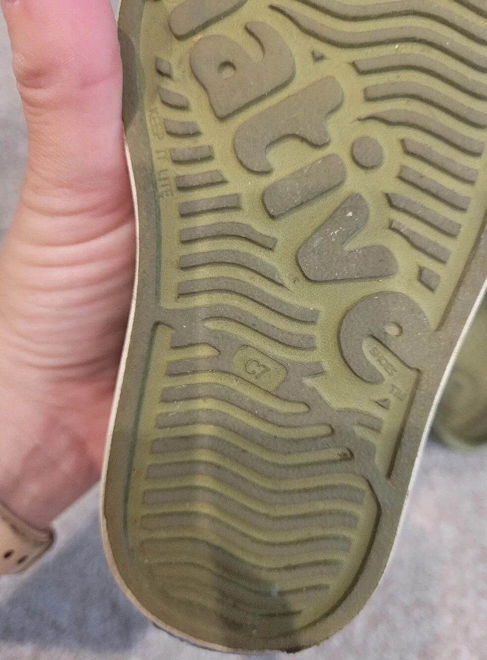 Native Kids Olive Green Slip-On Water-Friendly Sneakers
